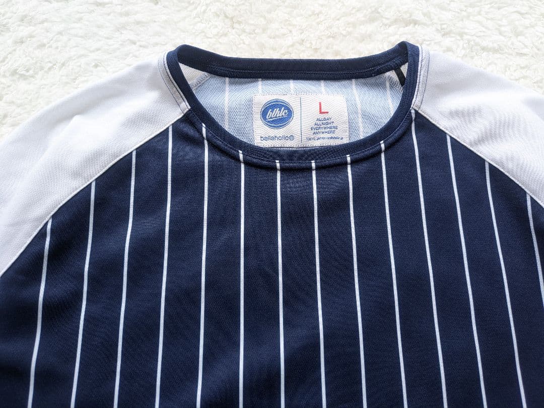 美品 ballaholic ボーラホリック ストライプロンT