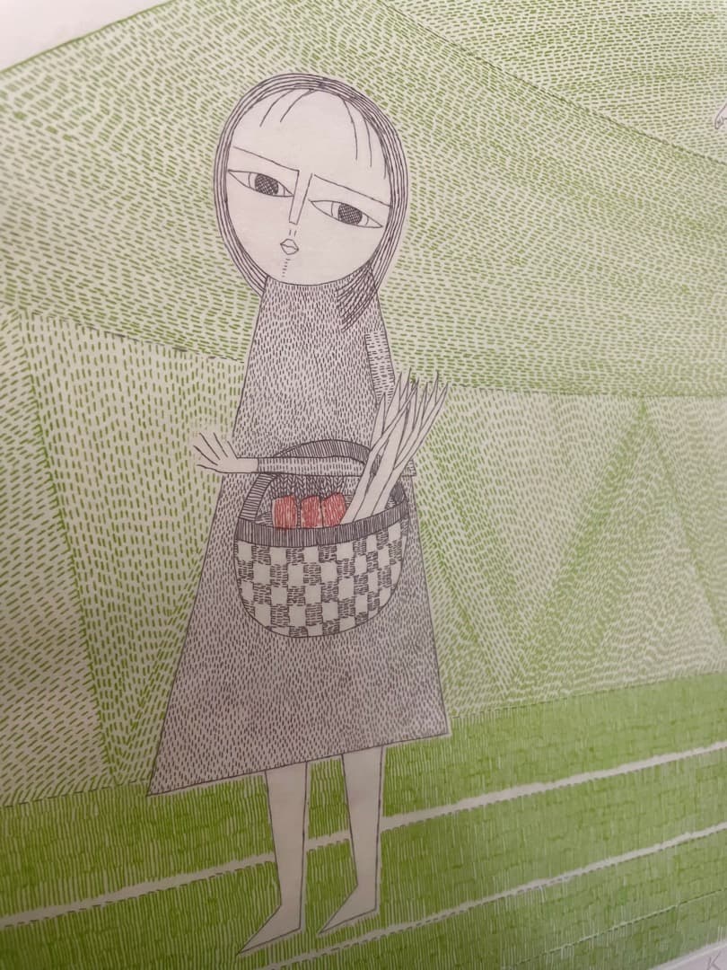 南 桂子 -KEIKO MINAMI-『少女と三匹の羊』1973年 銅版画