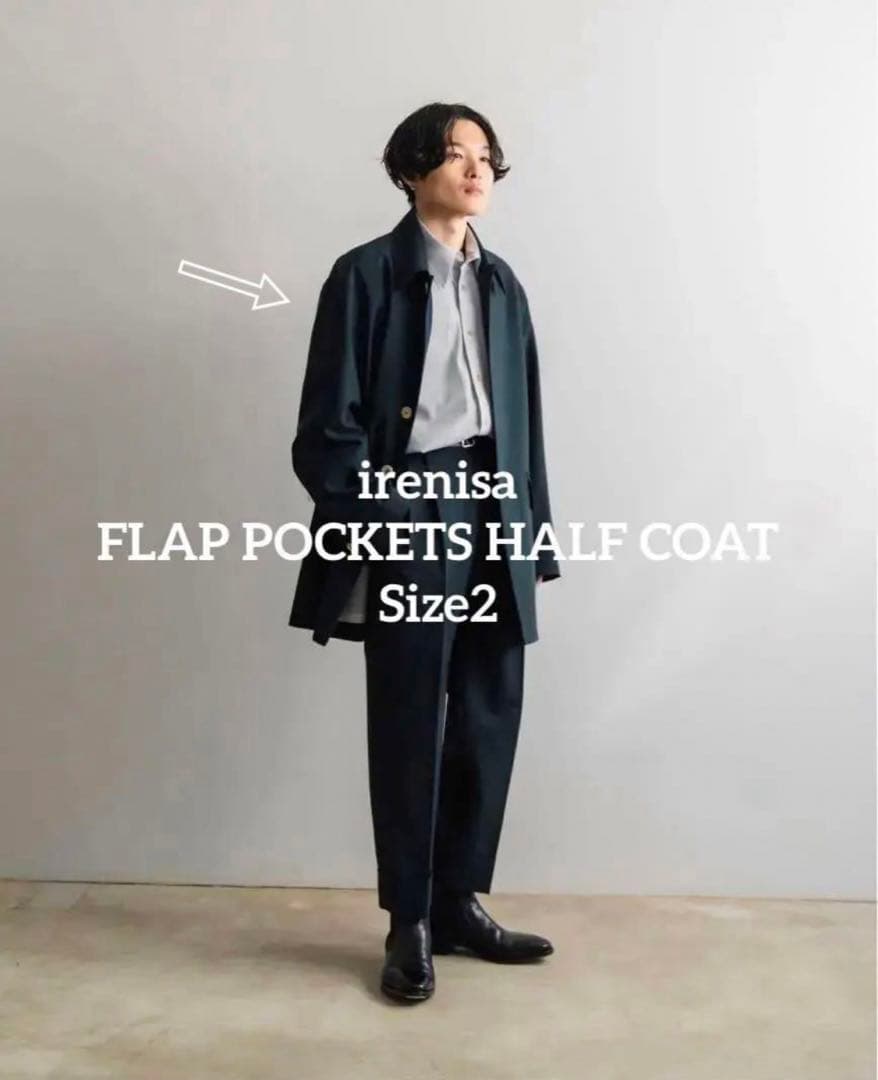 irenisa】FLAP POCKETS HALF COAT size2 - メルカリ