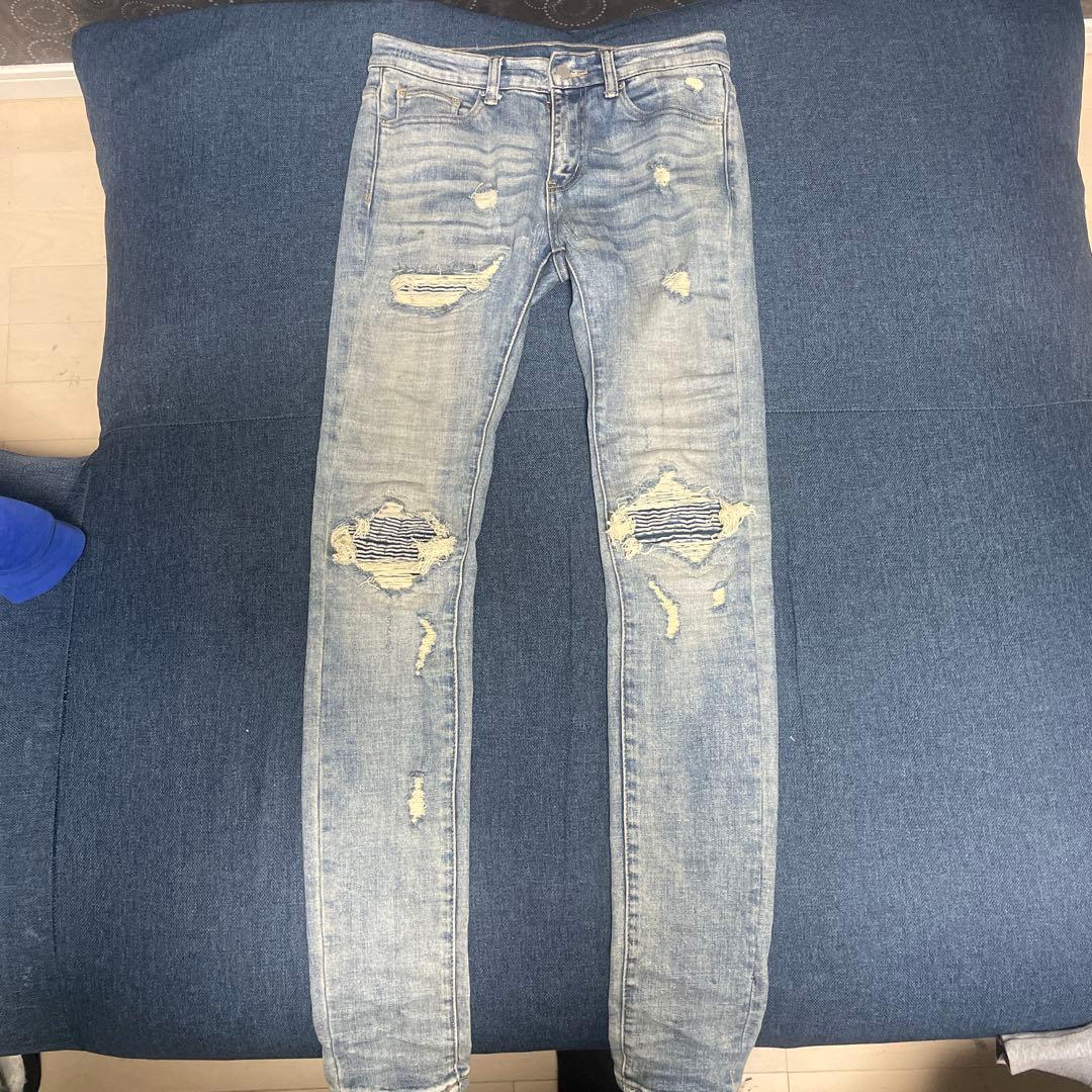 mnml スキニーデニム eyden着用 レア ブルー スリムフィット 28