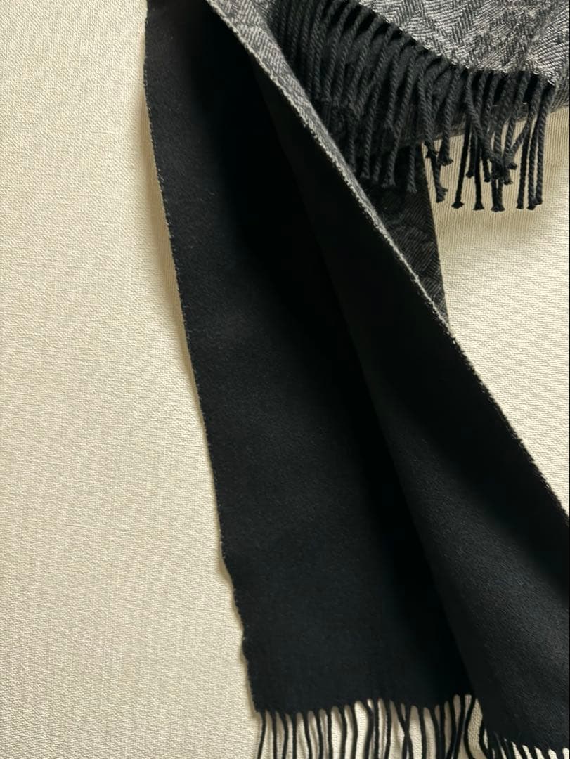 Dior グレー系 フリンジ付きマフラー