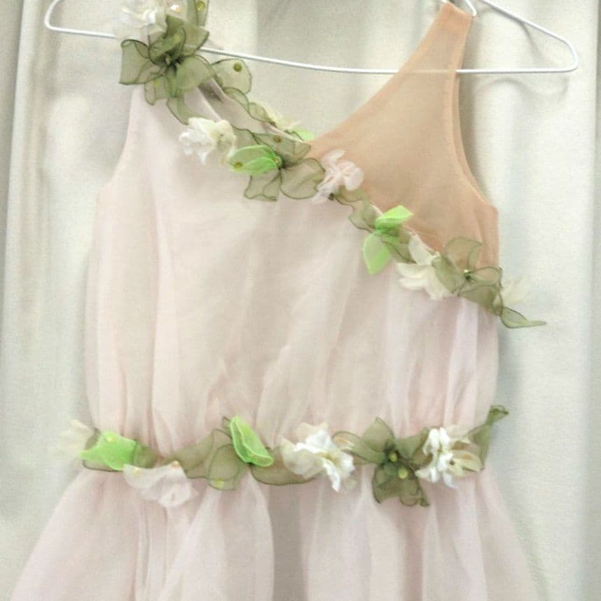 バレエ衣裳　トリコット2枚重ねピンク　キューピット5着まとめ　髪飾り2点付