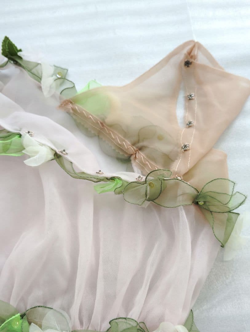 バレエ衣裳　トリコット2枚重ねピンク　キューピット5着まとめ　髪飾り2点付