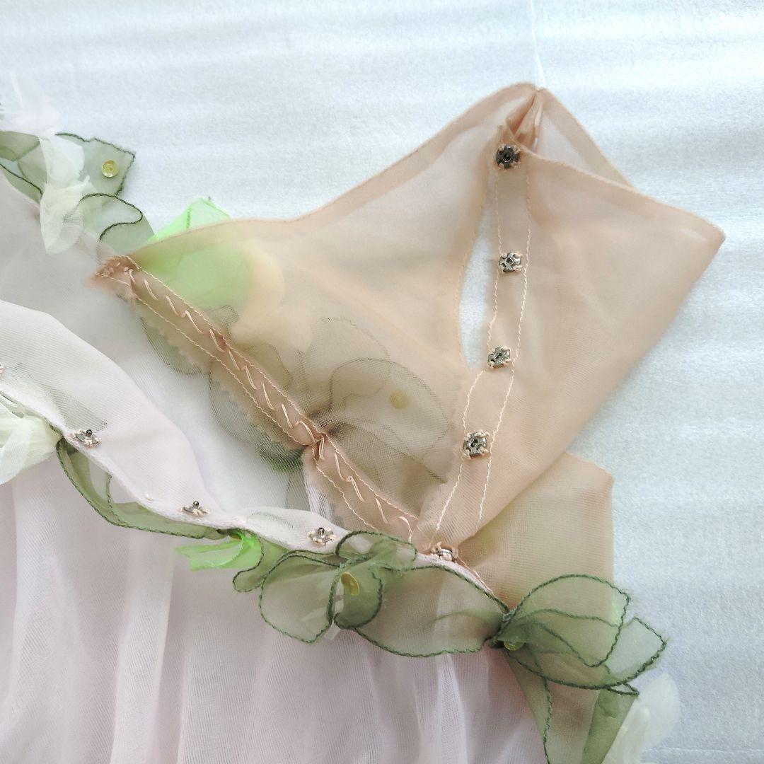 バレエ衣裳　トリコット2枚重ねピンク　キューピット5着まとめ　髪飾り2点付