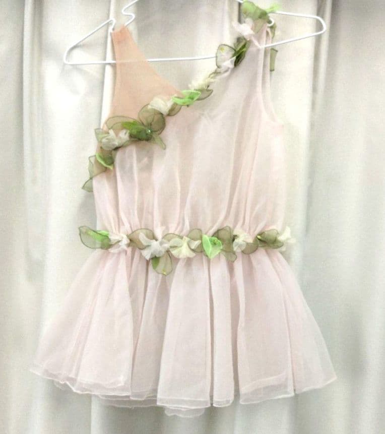 バレエ衣裳　トリコット2枚重ねピンク　キューピット5着まとめ　髪飾り2点付