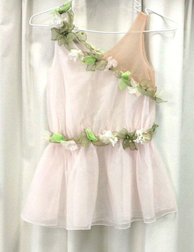 バレエ衣裳　トリコット2枚重ねピンク　キューピット5着まとめ　髪飾り2点付