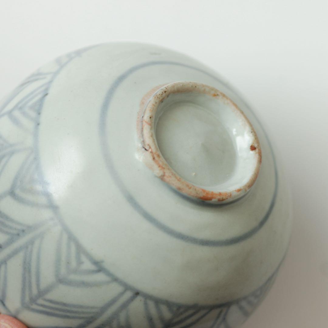 古伊万里 伊万里 江戸 後期 矢羽根文 ころ 茶碗 湯呑み 染付