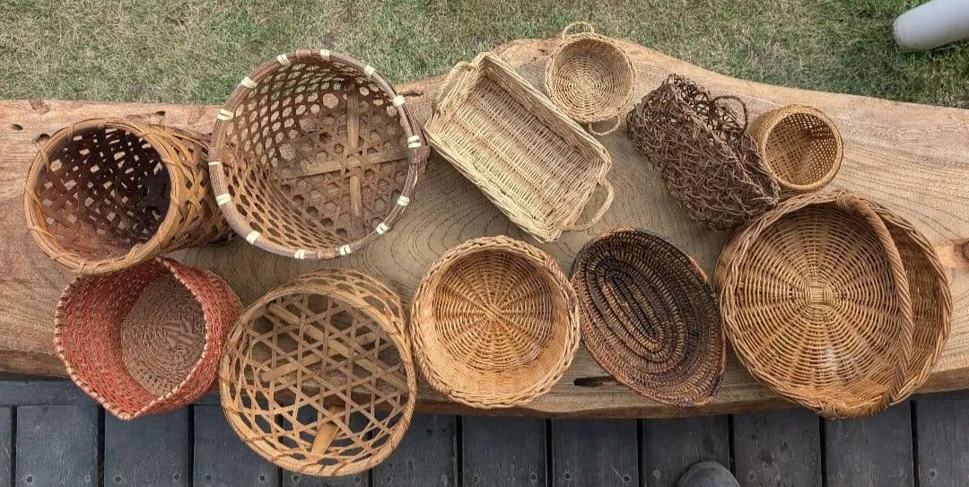 籐製 竹製 バスケットセット　複数点