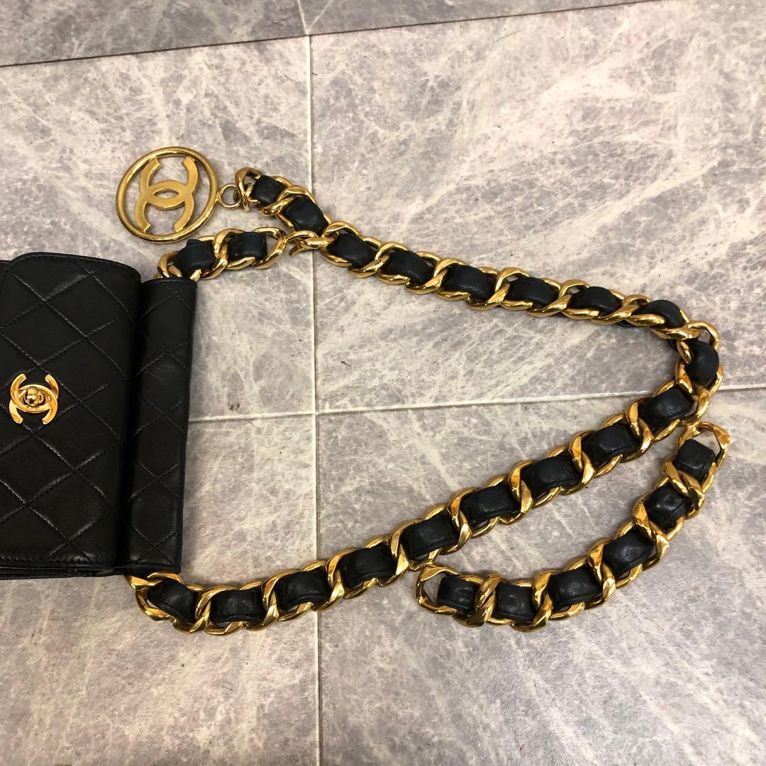 CHANEL マトラッセ ラムスキン ウエストポーチ 付属品付き 人気モデル