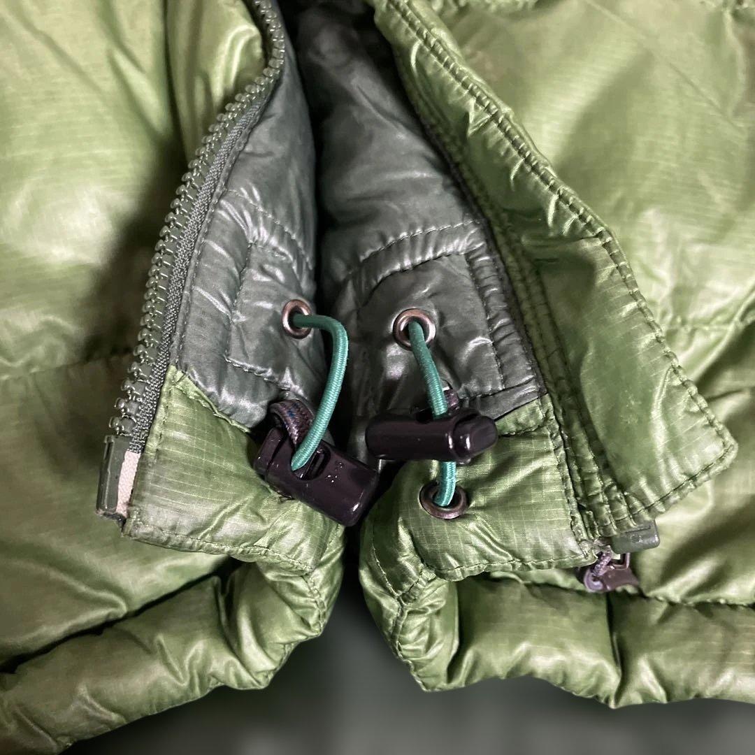 モンベル800FP アルパインダウンパーカメンズLグリーンドローコード　訳あり