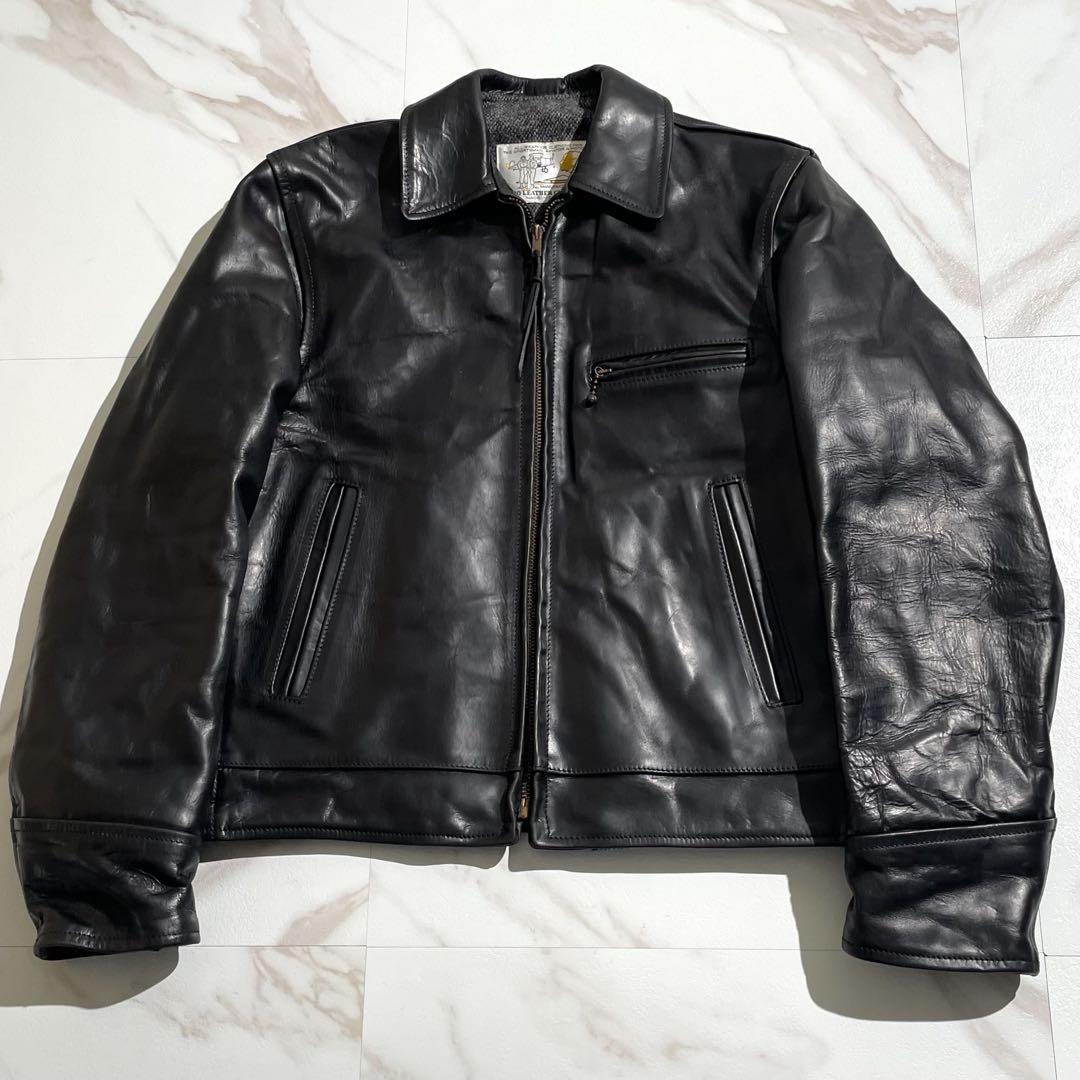 hidaritaka様 エアロレザー レザージャケット ホーススキン ブラック