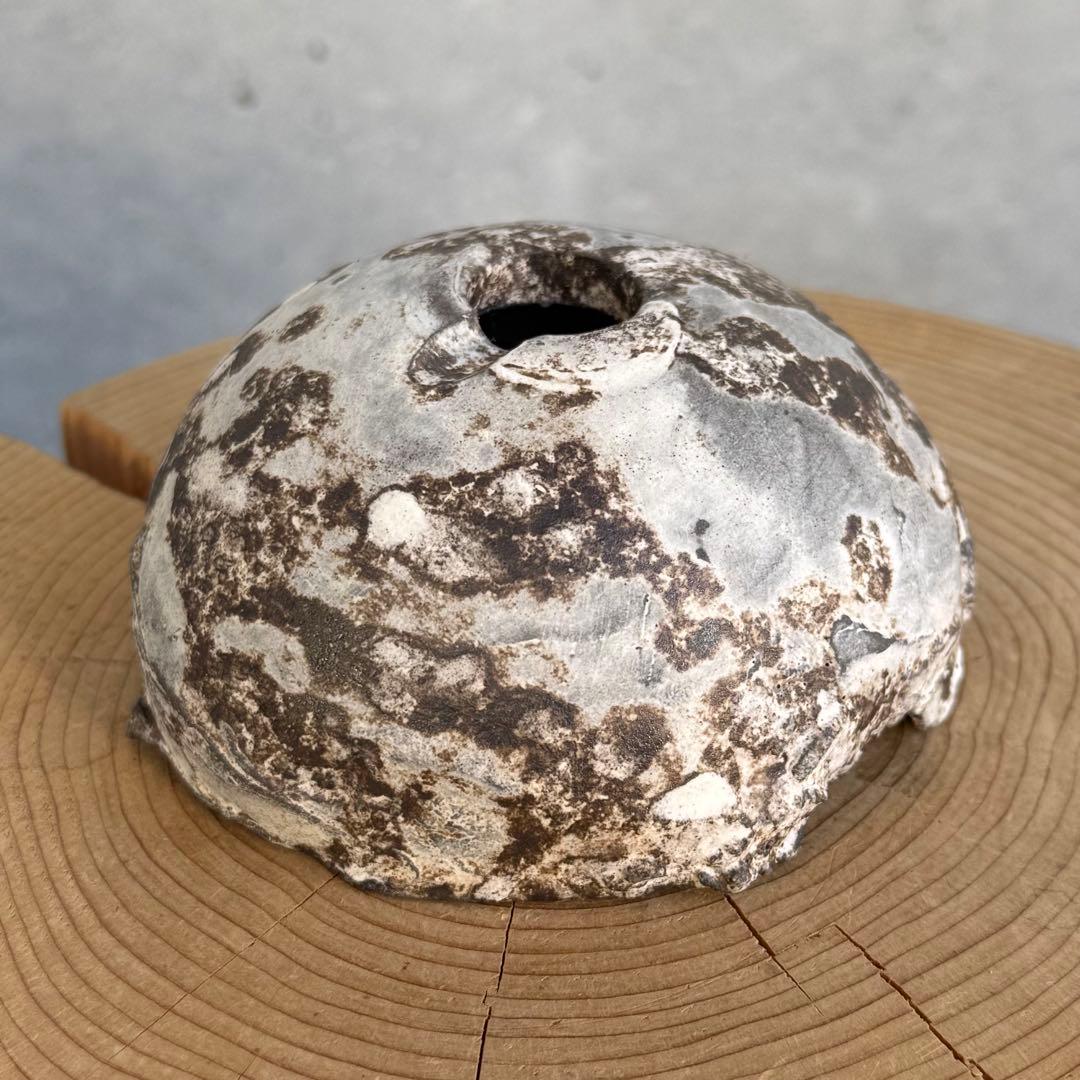 たけろうポット ちぎり 白サビ 安西岳郎 芽の巣山 植木鉢