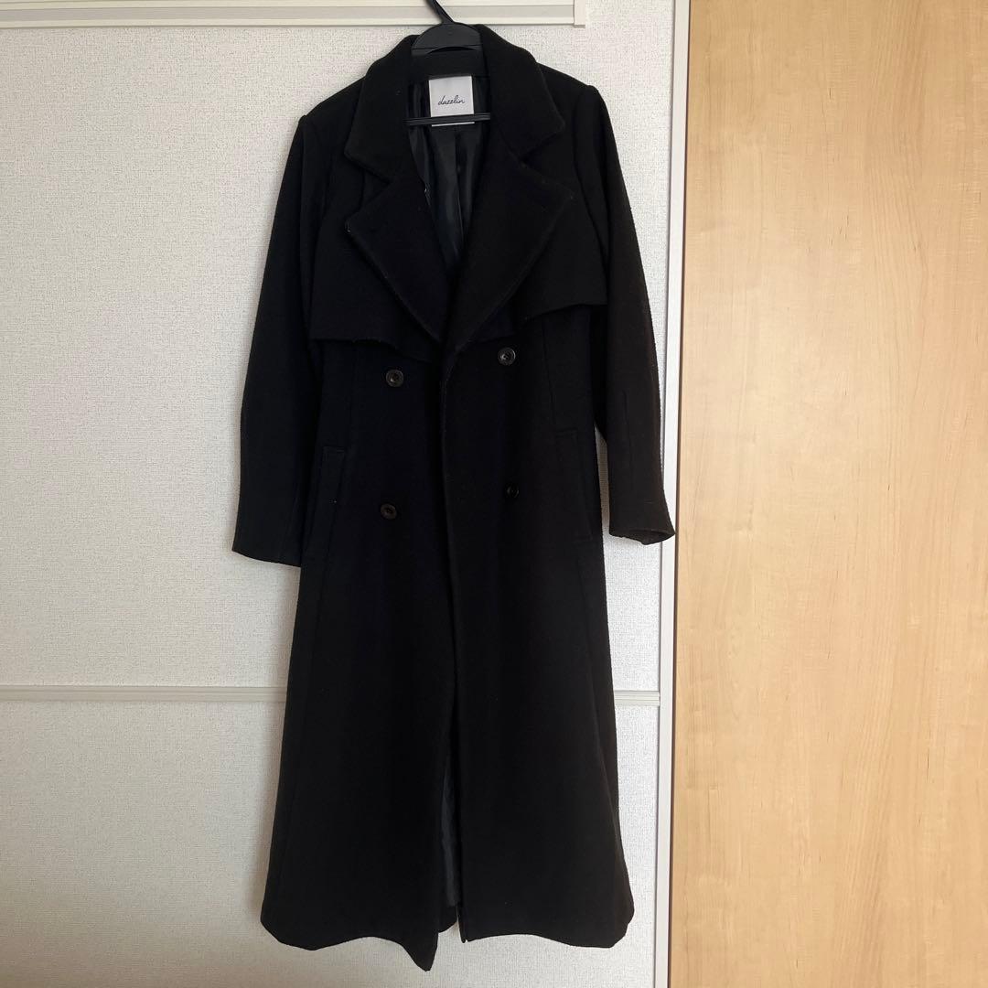 dazzlin 2WAYカラーレディロングコート 黒 M ベルト付 - メルカリ