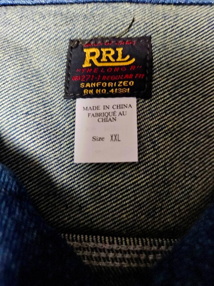 【新品未使用】大きいサイズDOUBLE RLデニム前開きZIPジャケット XXL