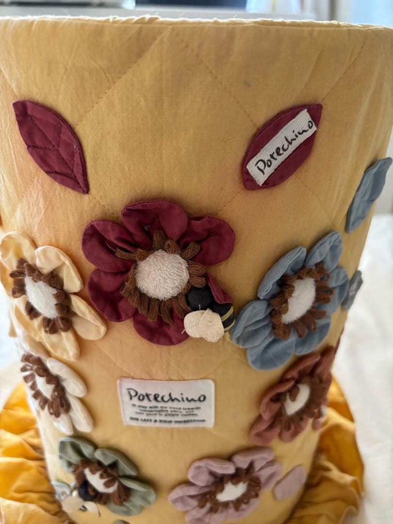 ポテチーノ　ゴミ箱　黄色　お花