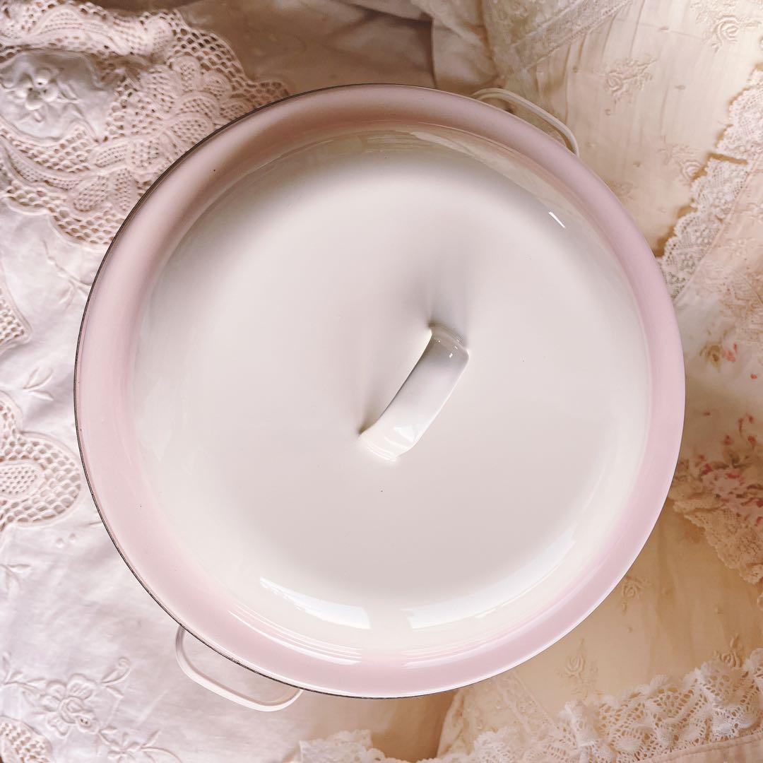 お値下げ♡イマンローズバスケットホーローライスキャニスター缶大薔薇マニーローズ