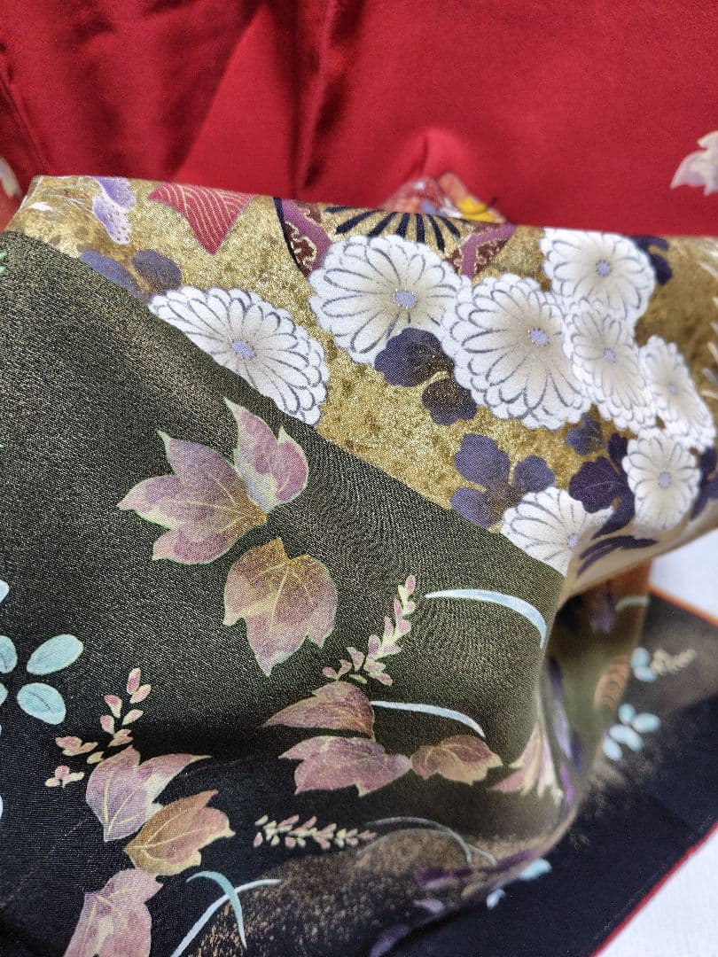 yukky★正絹　手描　暈し染　金彩　お振袖