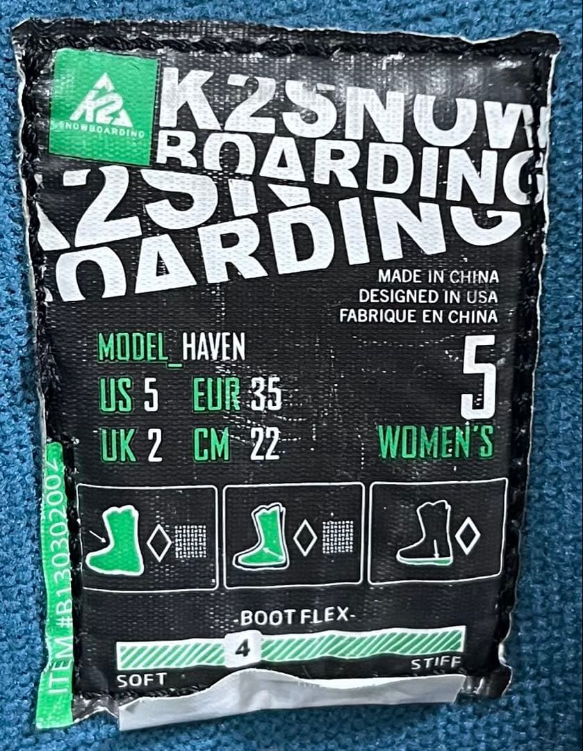 【即日発送】スノボブーツ　K2 ケーツー HAVEN ヘブン 22.0cm