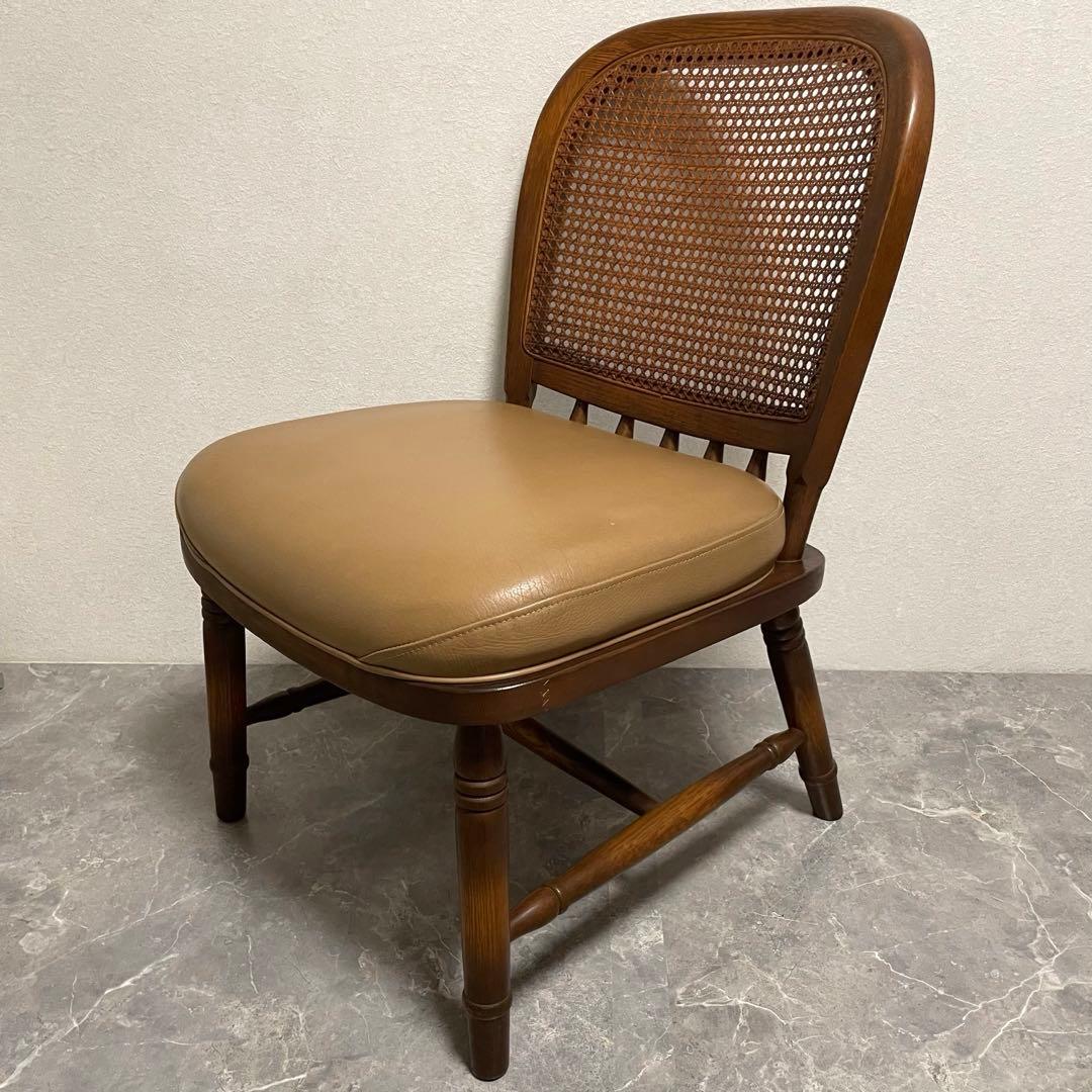 飛騨産業　キツツキ木製ダイニングチェアラタンバックチェア　ヴィンテージ古家具　①