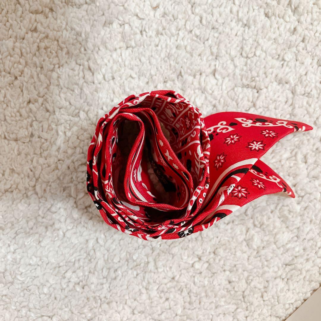 エルメス ツイリー シルク100% バンダナ柄 フランス製 バッグスカーフ