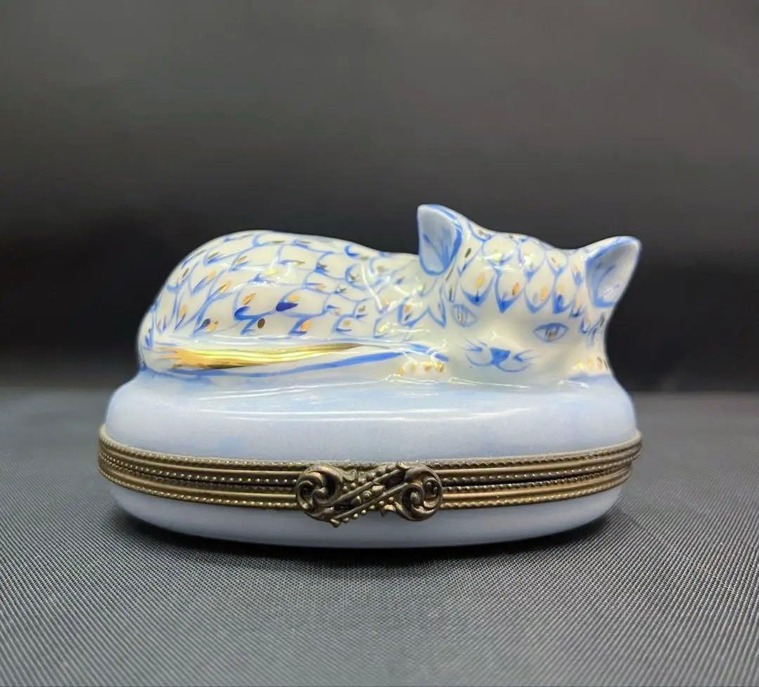 m*u様 限定生産 リモージュボックス 猫 ボンボニエールフランス製 トリンケッ