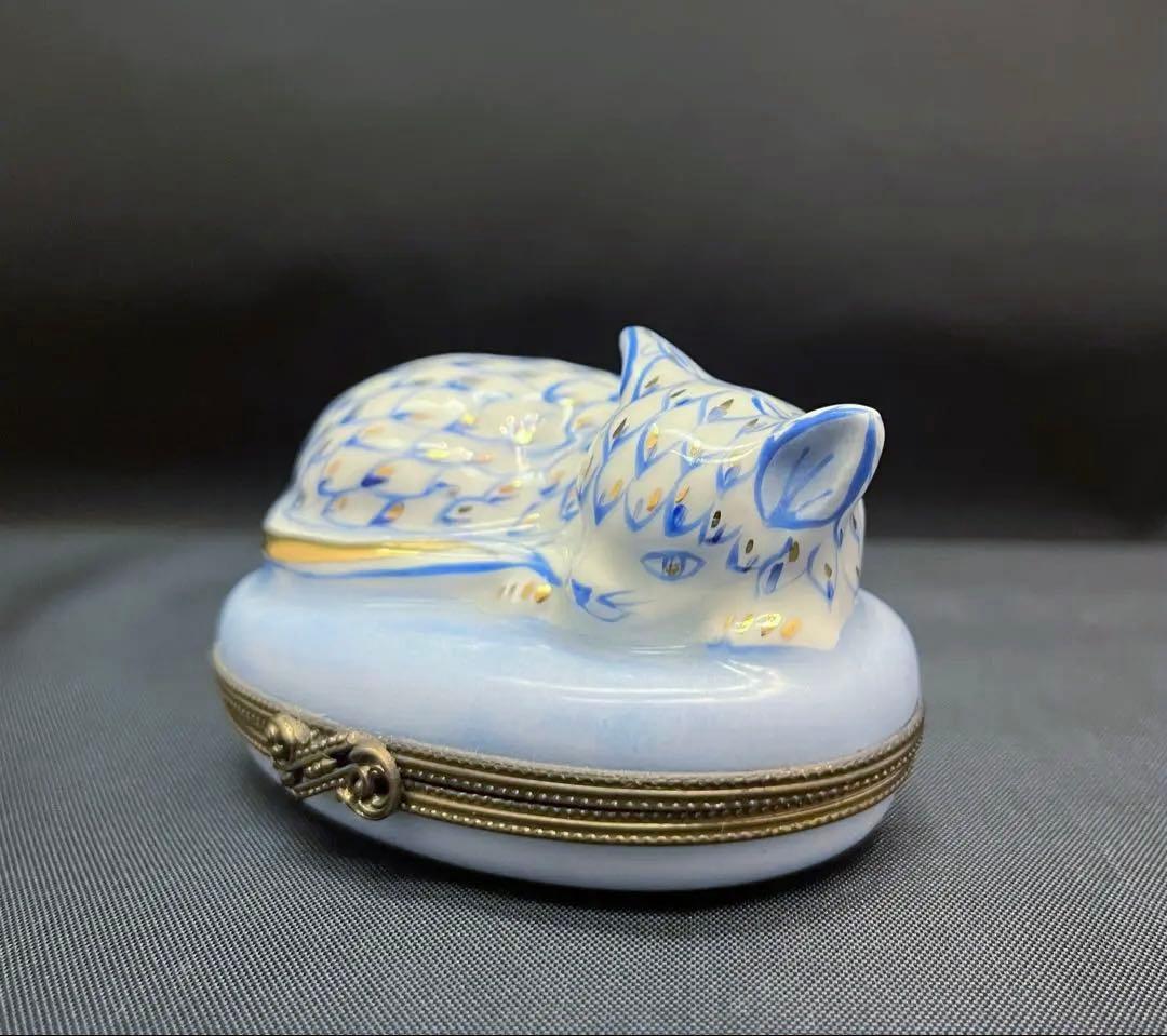 m*u様 限定生産 リモージュボックス 猫 ボンボニエールフランス製 トリンケッ