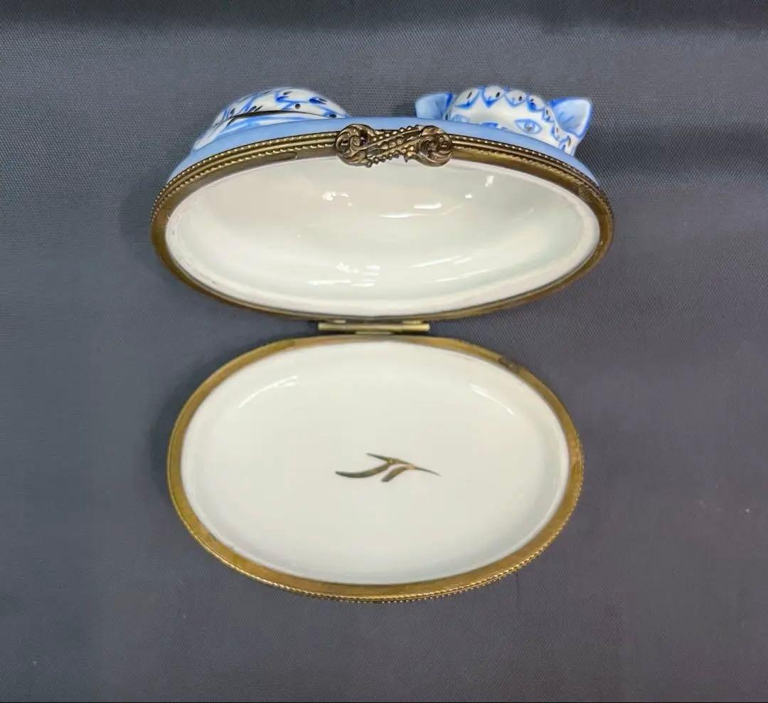 m*u様 限定生産 リモージュボックス 猫 ボンボニエールフランス製 トリンケッ