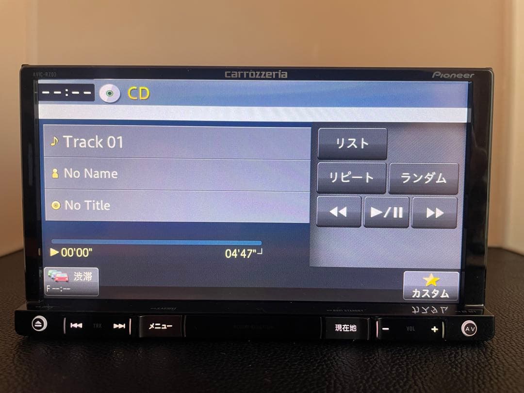 最新地図楽ナビAVIC-RZ03中古180mm7Ｖ型ワンセグTV 最新オービス