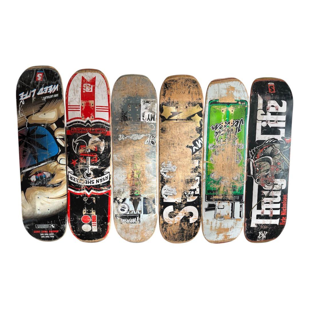 【本日限定】スケボーデッキ 板のみ 6枚セット♡車輪なし♪傷あり＊インテリア◎