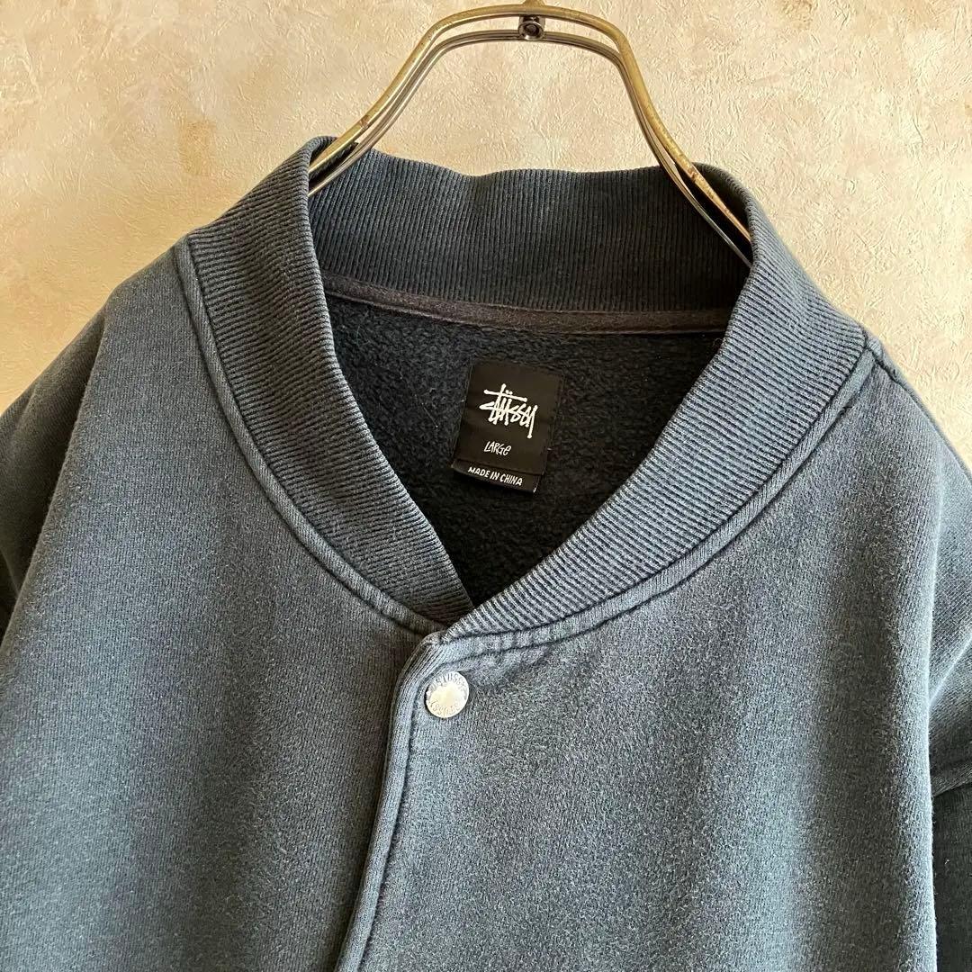 古着 ステューシー 両面レタードロゴ スタジャン 黒 L フェード