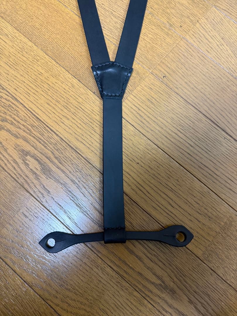 ブラックレザーサスペンダー tcbジーンズ