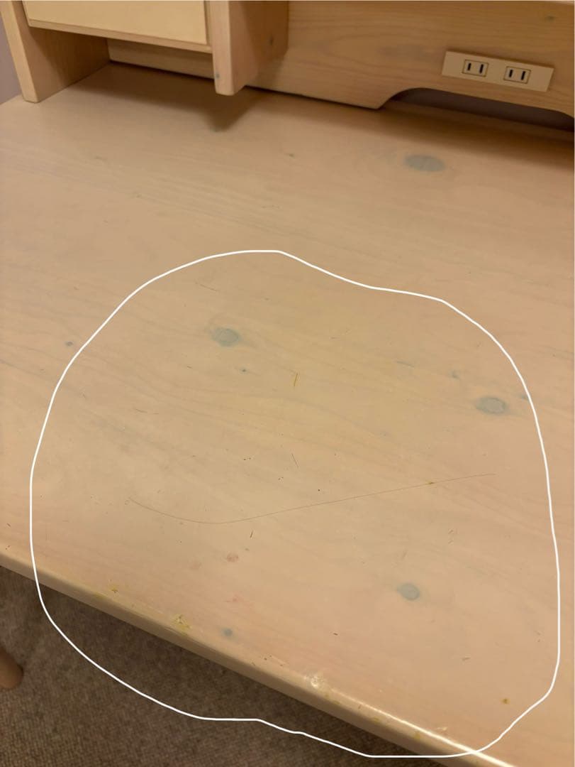 取外し可能仕切り収納&電源コード付き/2wayデスク（学習机）