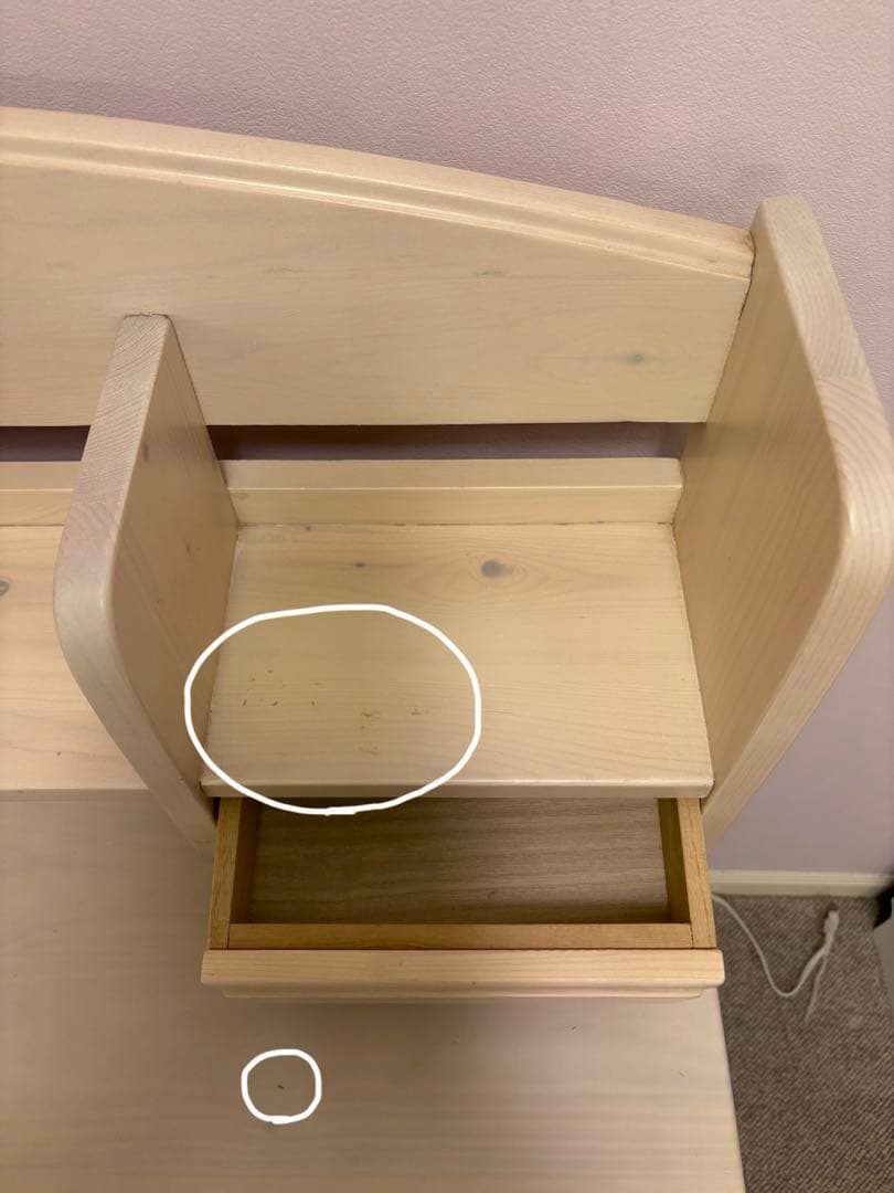 取外し可能仕切り収納&電源コード付き/2wayデスク（学習机）