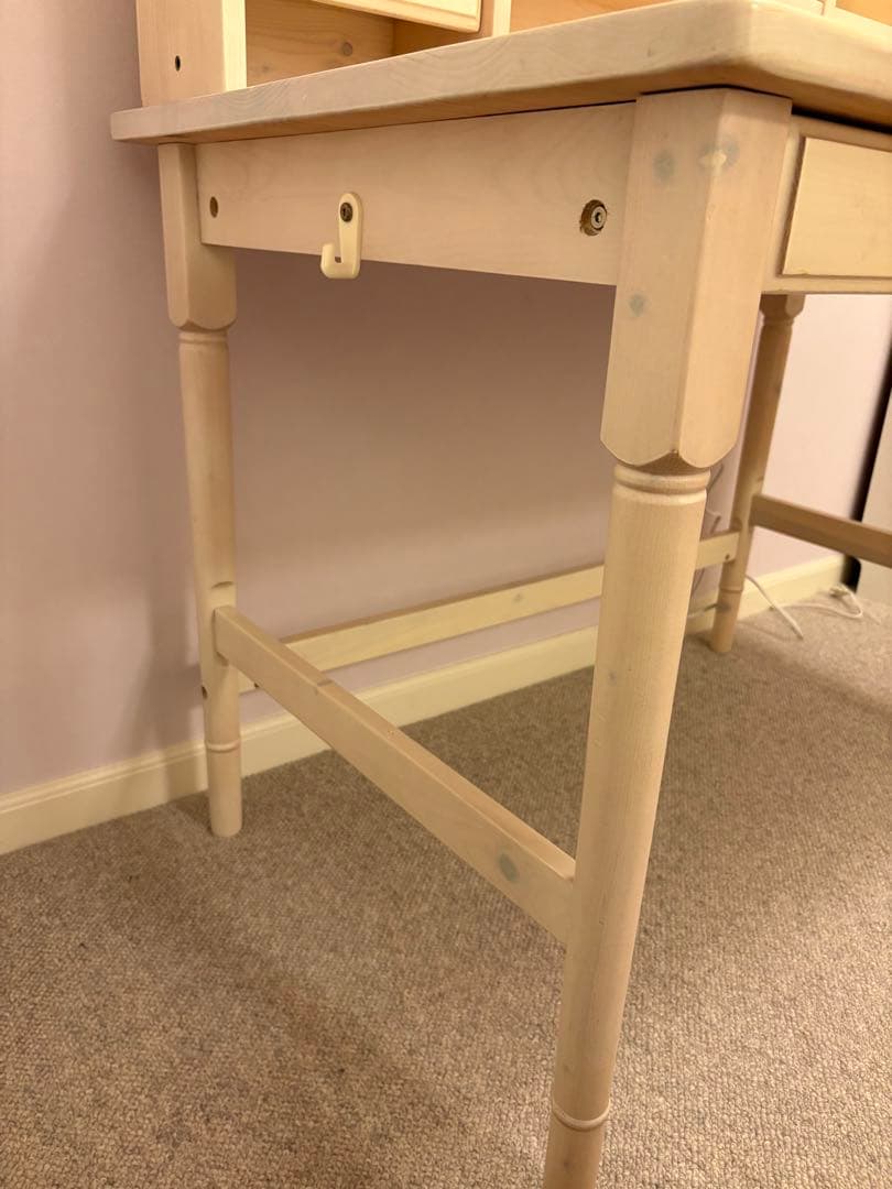 取外し可能仕切り収納&電源コード付き/2wayデスク（学習机）