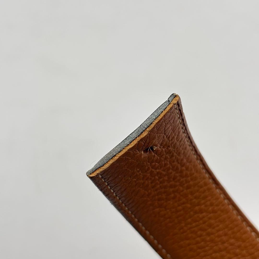 HERMESエルメス リバーシブル レザーベルトウエスト90 ブラック ブラウン