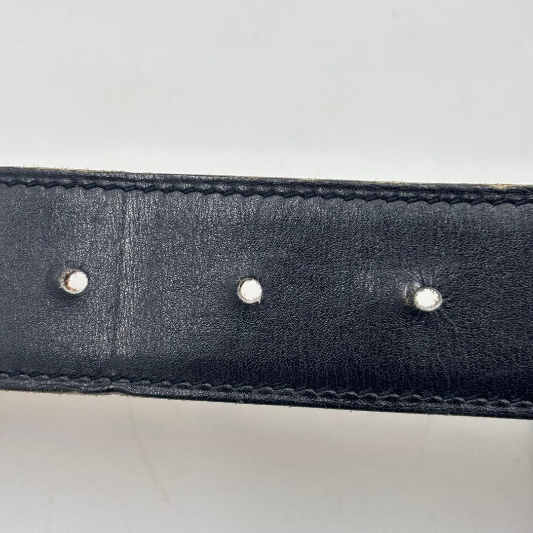 HERMESエルメス リバーシブル レザーベルトウエスト90 ブラック ブラウン