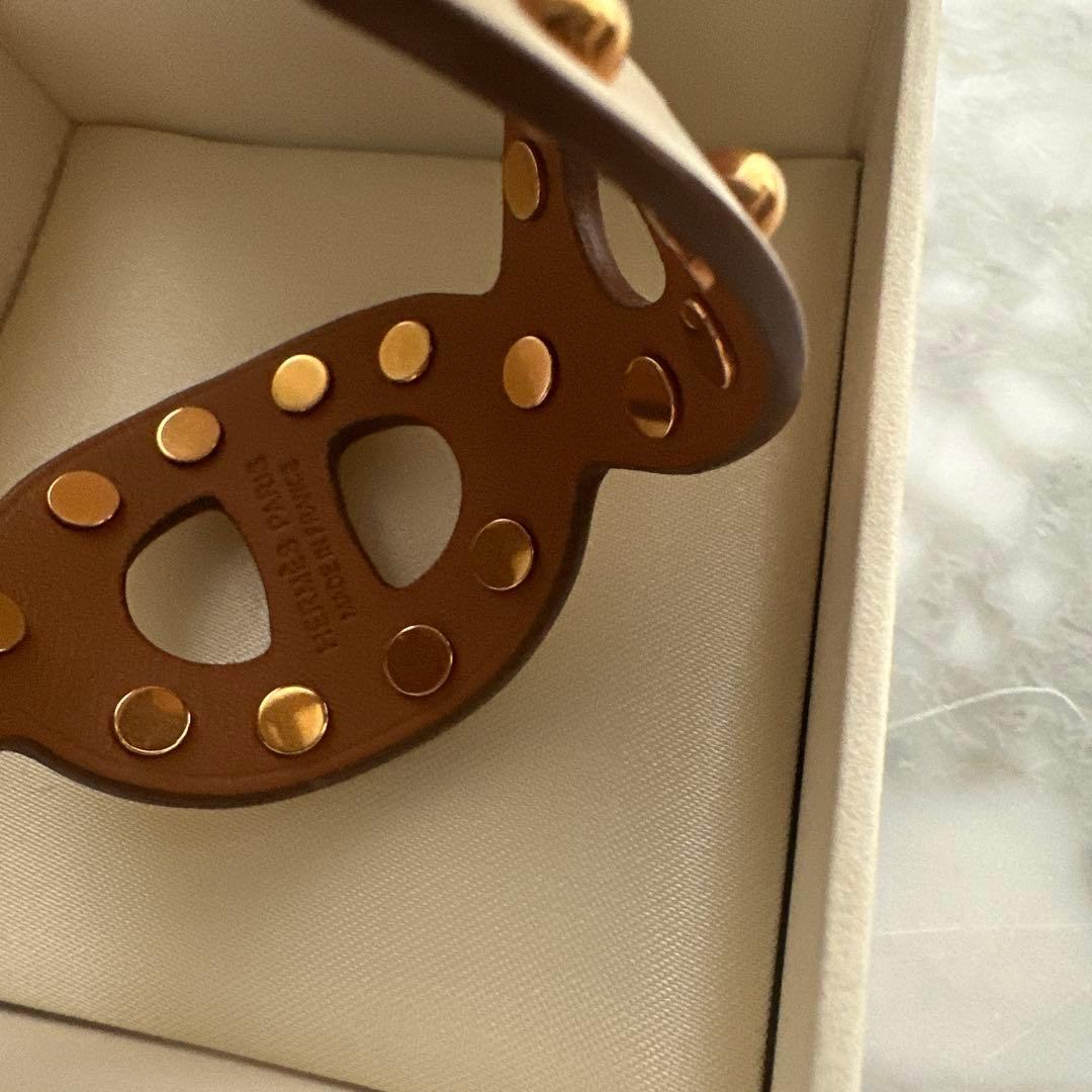 最終値下 HERMES エルメス シェーヌダンクル レザーバングル スタッズ