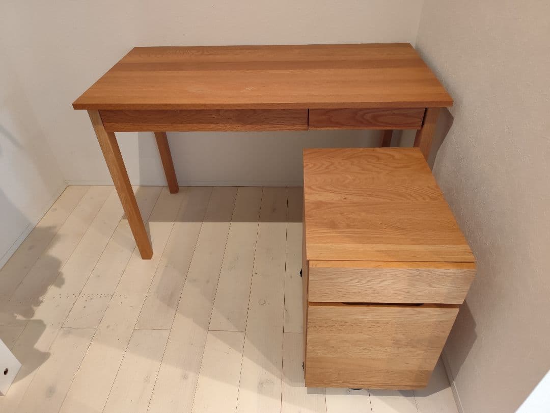 【引取り限定】無印良品 木製デスク キャビネット セット