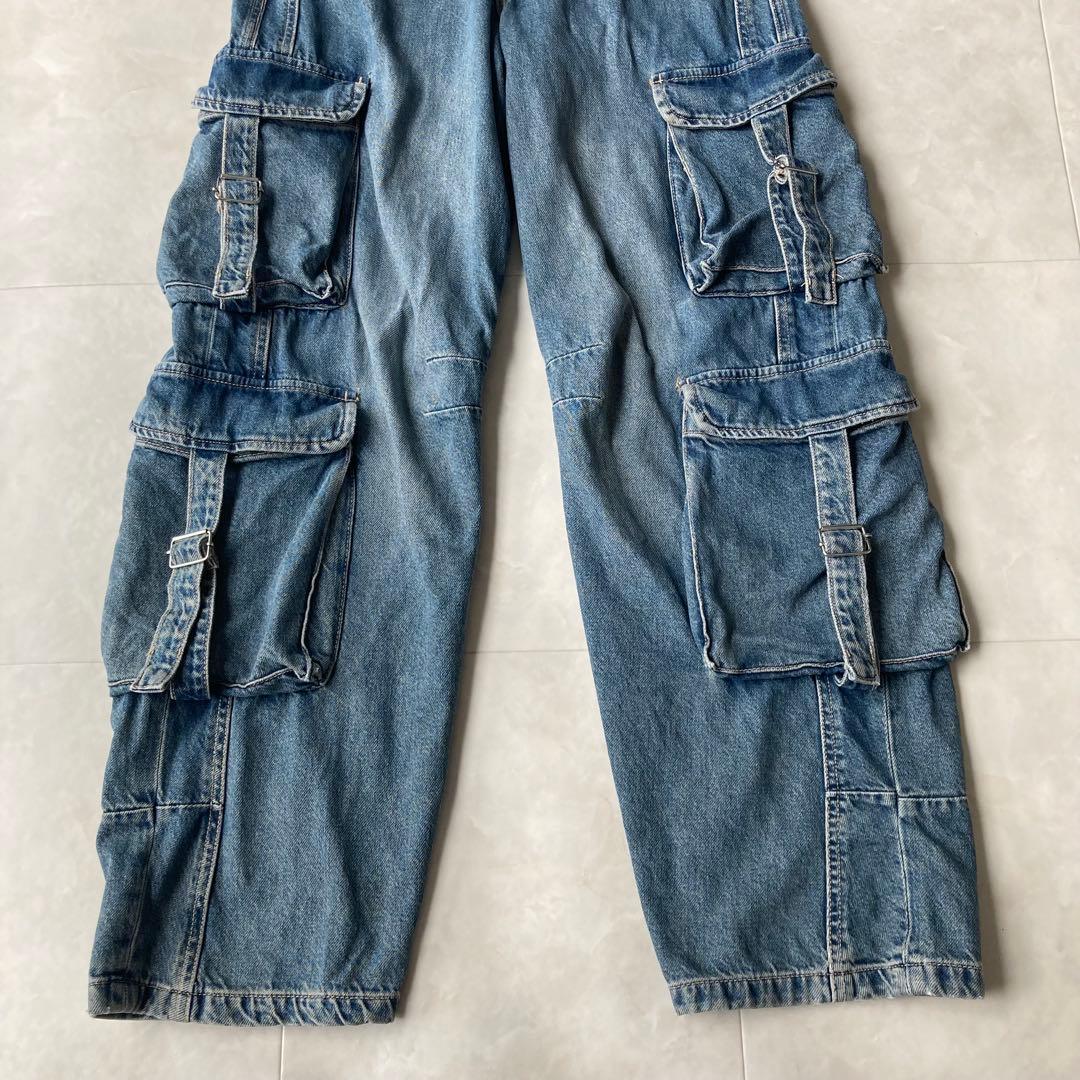 00s ZARA ミッドライズ カーゴ デニムパンツ ヴィンテージ y2k 36