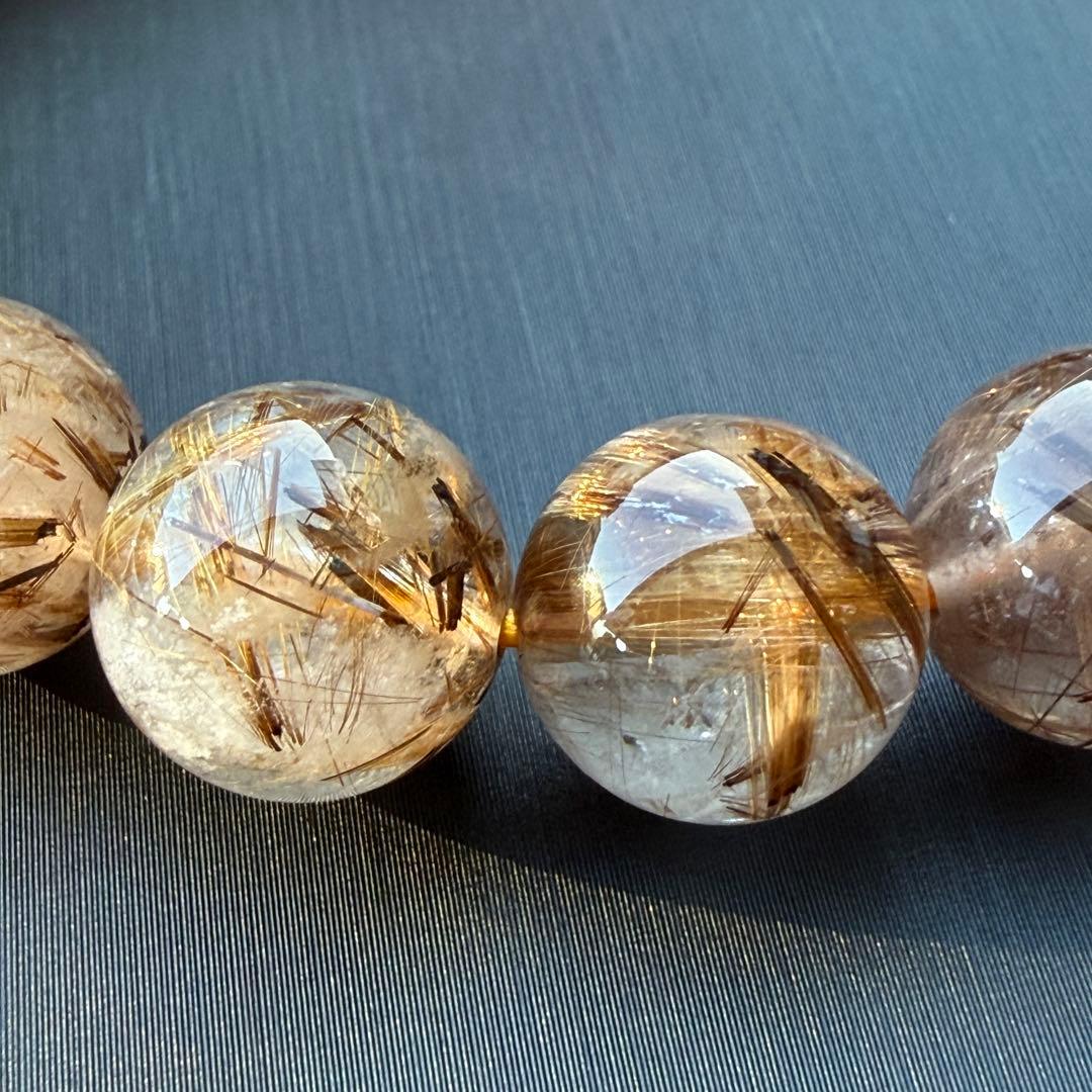 タイガータイチンルチルクォーツ 約11.5〜12.0mm A4801