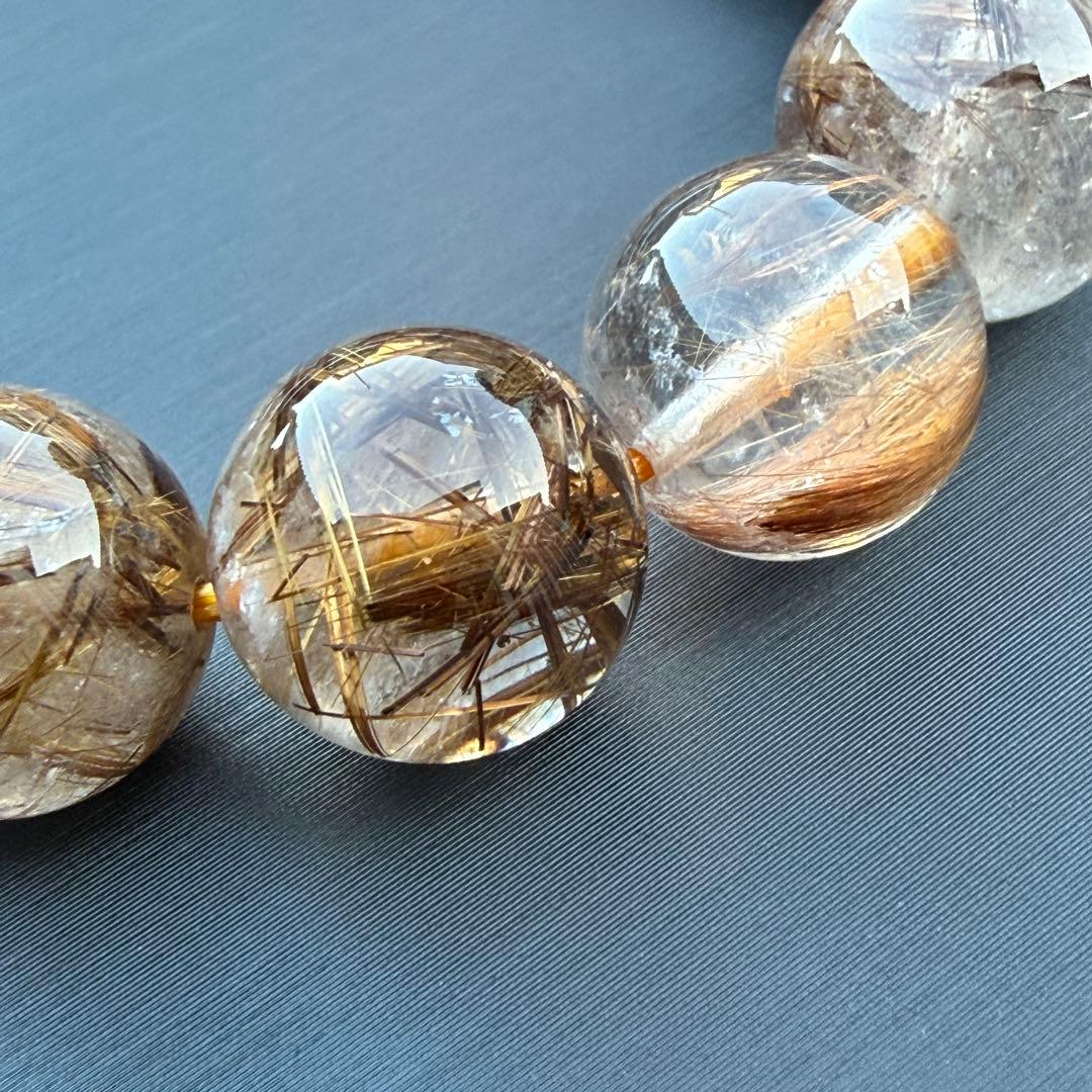 タイガータイチンルチルクォーツ 約11.5〜12.0mm A4801