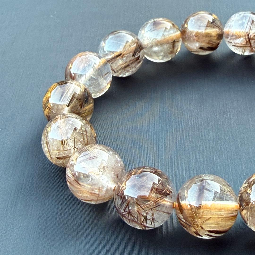 タイガータイチンルチルクォーツ 約11.5〜12.0mm A4801