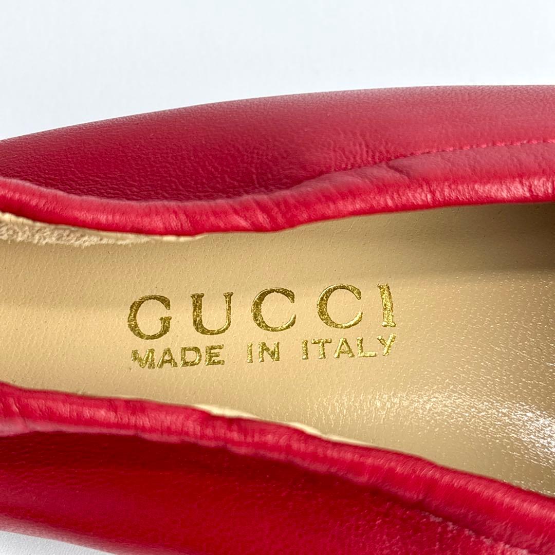 【極美品】GUCCI グッチ ホースビット フラットシューズ ラムレザー 24㎝