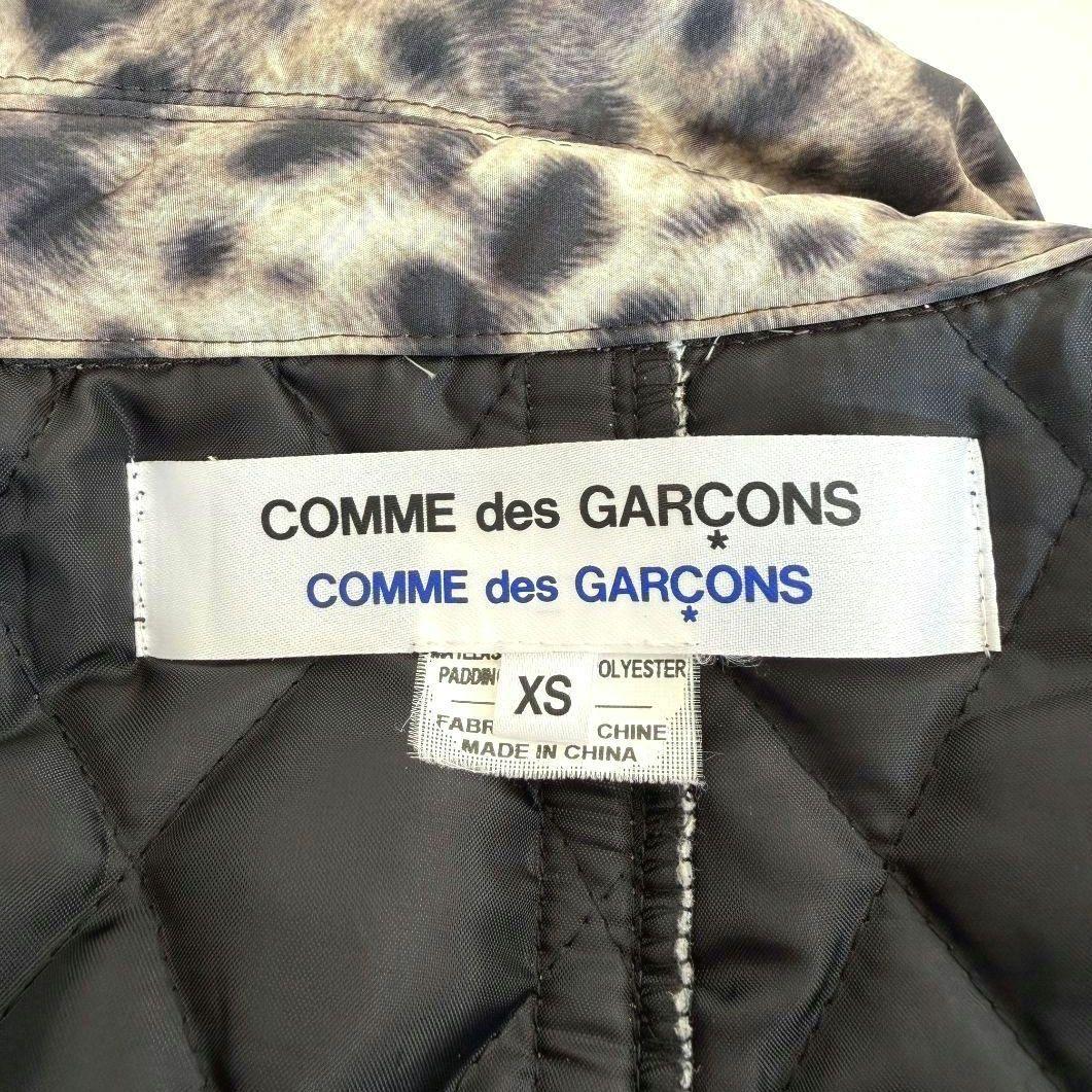 【美品】コムデギャルソン コムコム ヒョウ柄 丸襟 コート キルティング XS
