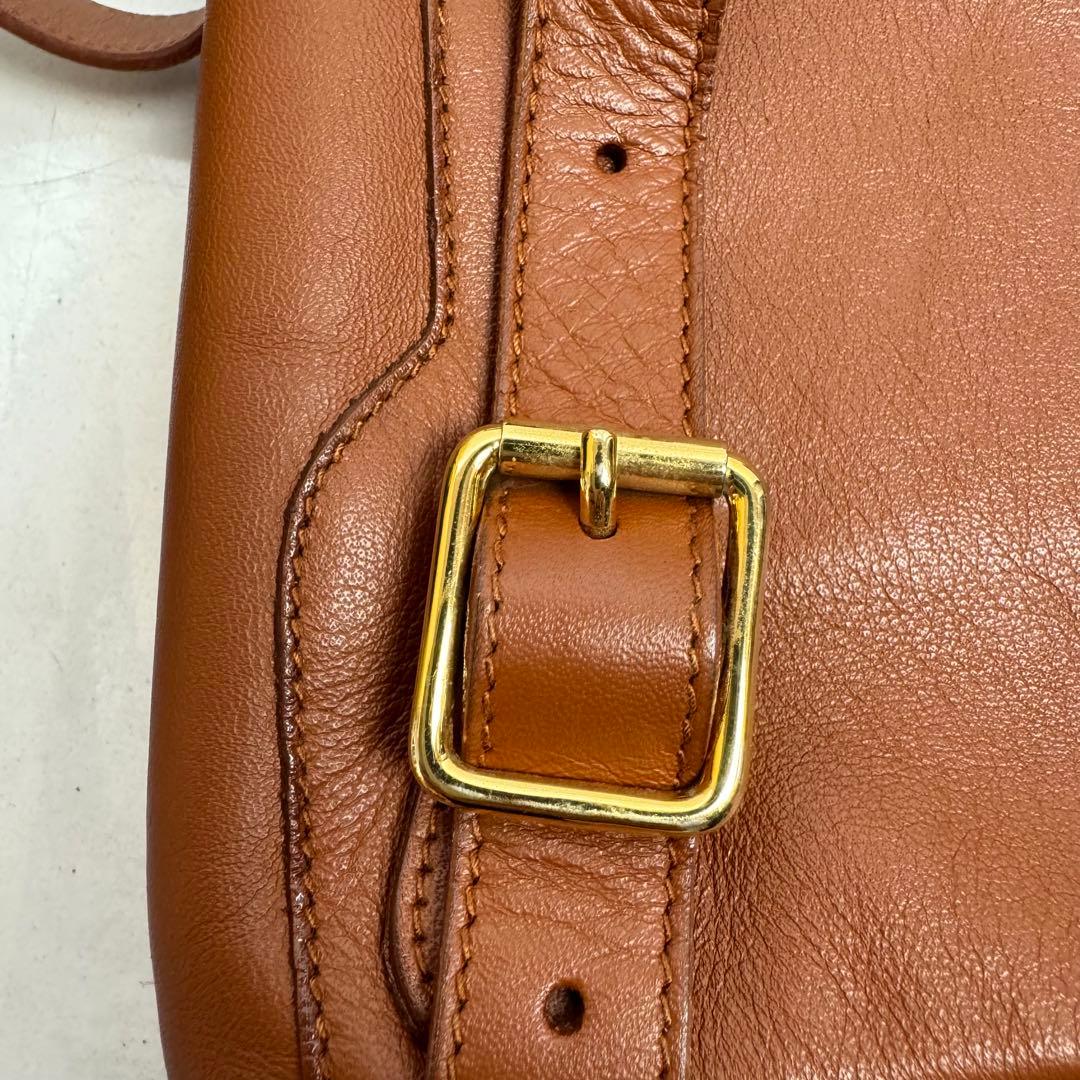 DA486 グッチ　GUCCI レザー　バンブー　リュックサック　ブラウン