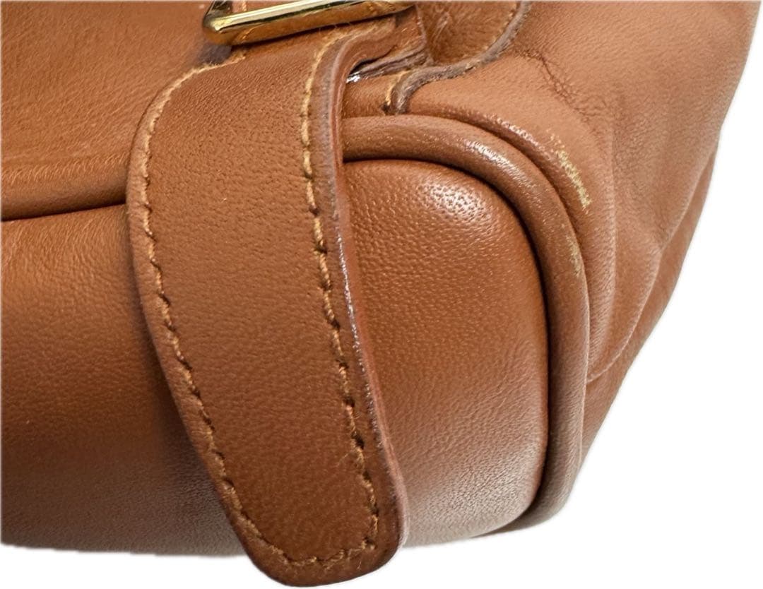 DA486 グッチ　GUCCI レザー　バンブー　リュックサック　ブラウン