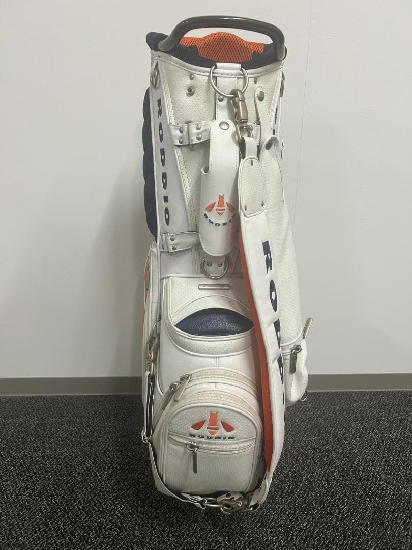 RODDIO ゴルフバッグ ハニカム ホワイト×オレンジ044