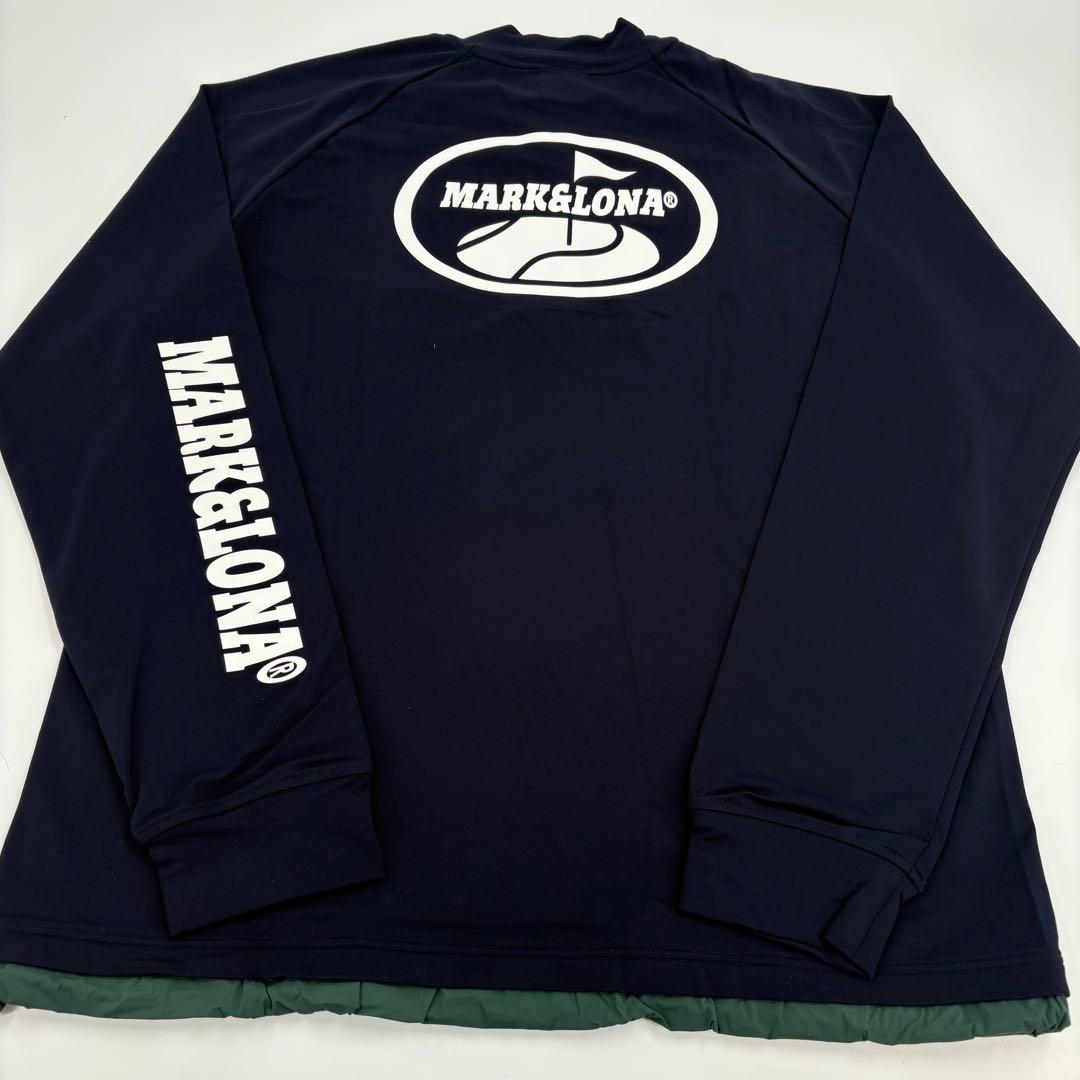美品 MARK&LONA マーク&ロナ ハーフジップ 長袖紺 50 XL 745