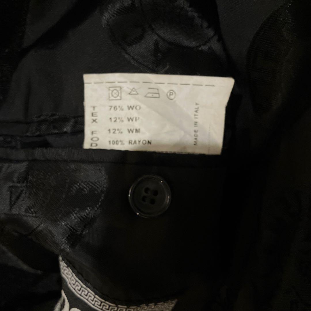 ヴェルサーチェダブルブレスト チェスターコート 黒《M》