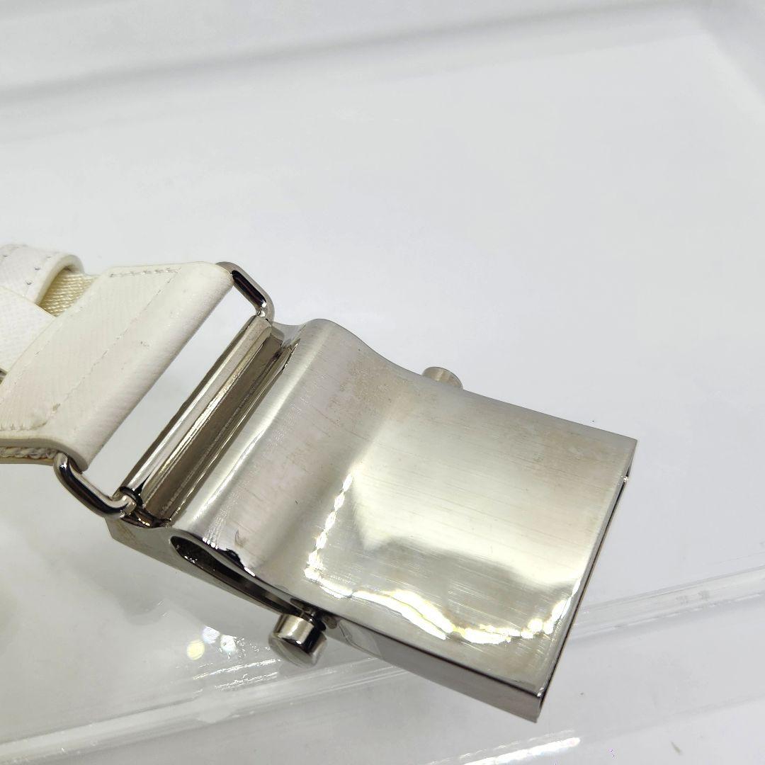 ほぼ未使用 ロゴバックル ガチャベルト ナイロン サフィアーノ PRADA